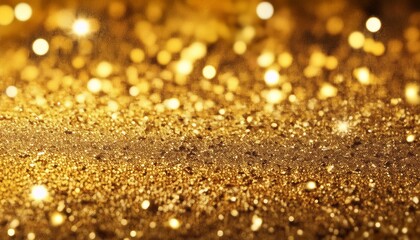 Poster - detailed texture of glittering golden dust surface golden shiny wallpaper perfect for christmas new year or any other holidays background golden fine powder