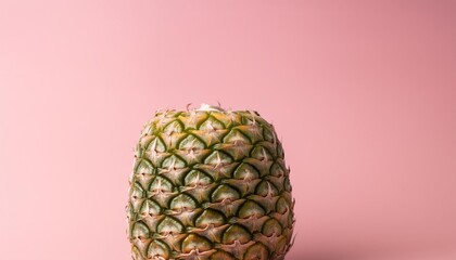 Sticker - close up of a whole pineapple on a pink background