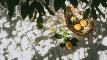 Canvas Print - Lemons and Limes Under a Tree