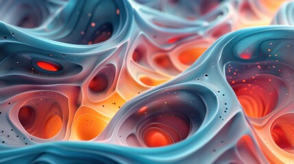 Poster - Abstract background with biomorphic elements, organic shapes, life-like, cellular, morphing, amoeboid, biological
