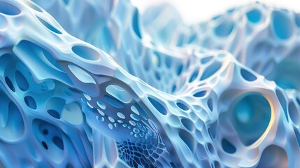 Poster - Abstract background with organic shapes, biomorphic design, life-like, biological, morphing, cellular, amoeboid
