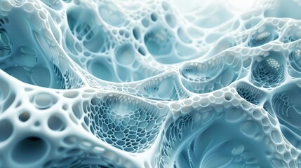 Poster - Biomorphic abstract background featuring organic shapes, life-like, cellular, morphing, amoeboid, biological patterns
