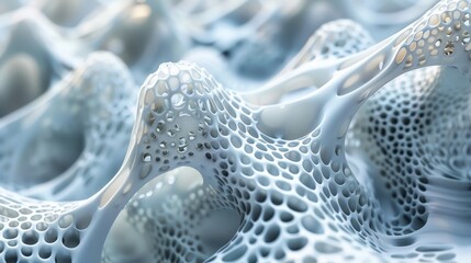 Poster - Organic shapes in biomorphic abstract background, life-like, cellular, morphing, biological, amoeboid patterns
