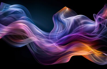 graphic illustration with blur gradients and soft shapes displayed on black background