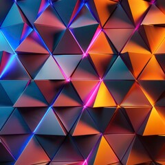 Sticker - geometric 3d triangles pattern wall