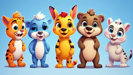 Poster - Cute Cartoon Animal Characters