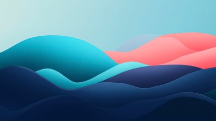 Wall Mural - abstract wave landscape illustration wallpaper background