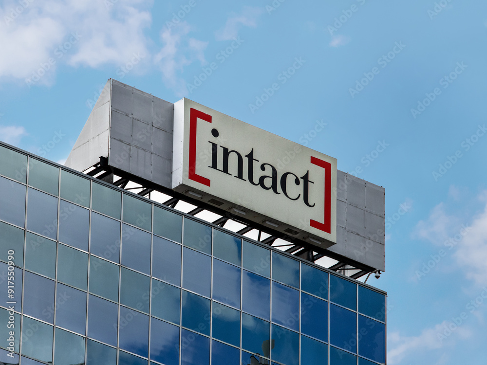 Toronto, Canada, August 10, 2024; The sign for the Intact insurance ...