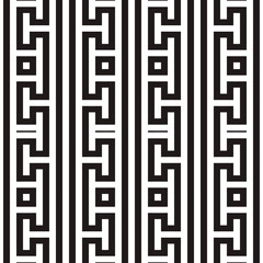 Poster - Black and white tribal ethnic greece ancient style seamless pattern with borders, greek key meanders. Elegant greek background. Beautiful geometric ornaments. Abstract modern design.  Endless texture.