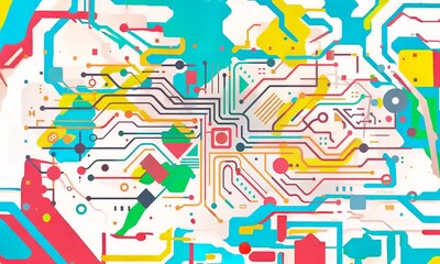 Canvas Print - Abstract Circuitry Illustration