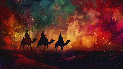 Poster - The Three Wise Men Following The Star