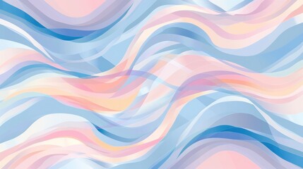 Wall Mural - Abstract background with pink, blue, and white wavy lines in a modern artistic design for fashion and beauty inspiration