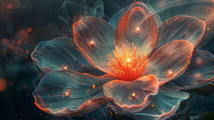 a single flower blossom, magical, details, fantasy, beautiful,generative ai