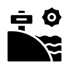 Wall Mural - beach glyph icon