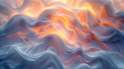 Poster - Abstract Soft Fabric with Waves of Color