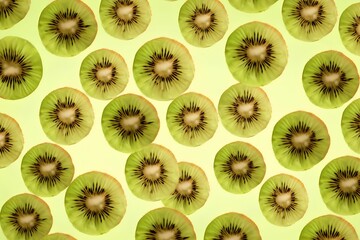 Canvas Print - kiwi fruit background made by midjourny