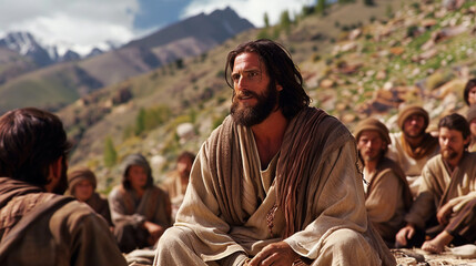 Canvas Print - Jesus Christ Teaching in the Mountains