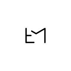 Poster - letter E and M logo in message box shape, email logo icon