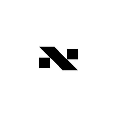 Poster - simple N letter logo, abstract N symbol