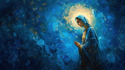 Poster - Virgin Mary in Blue