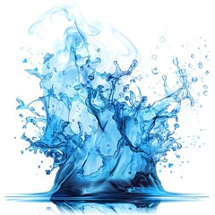 Poster - Water Splash Abstract Blue