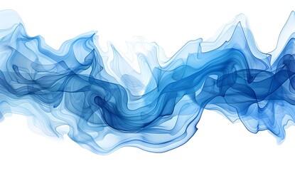 Canvas Print - Abstract Blue Smoke Waves