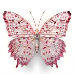 Sticker - Pink and red butterfly isolated on white background