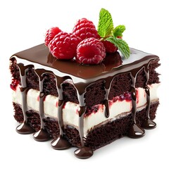 Sticker - Chocolate Cake with Raspberries and Mint