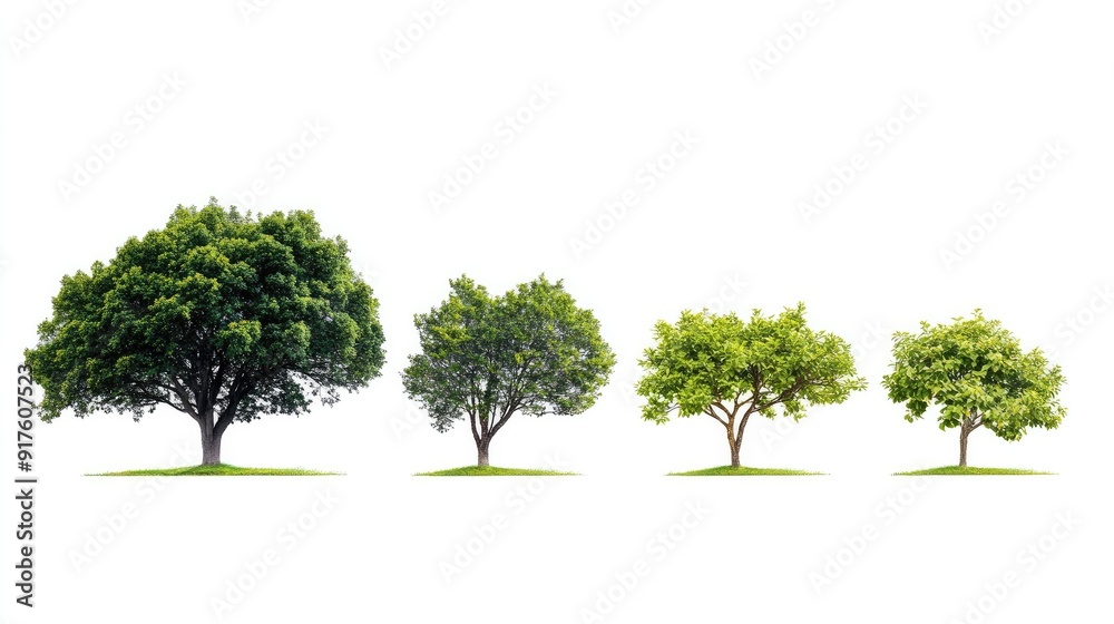Tree Development Stages Growth stages of a tree, illustrated from sprout to mature tree ...