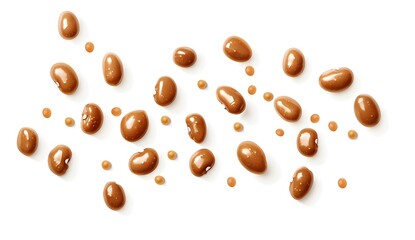 Sticker - Brown beans isolated on white background