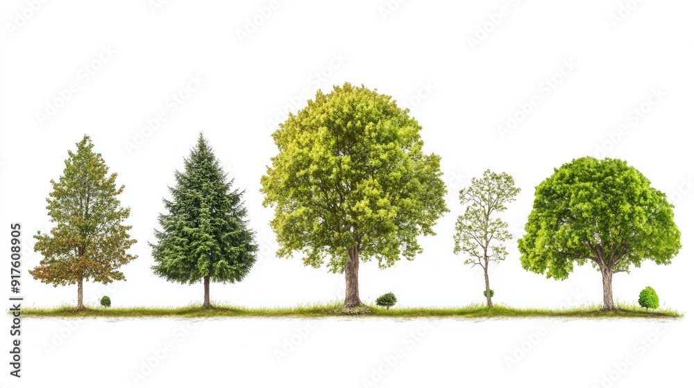 Life cycle of a tree, illustrated from seed to fully grown tree ...