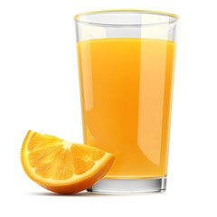 Wall Mural - Glass of Orange Juice with Orange Slice