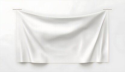 Wall Mural - White Fabric Hanging on Wall