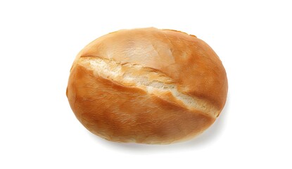 Sticker - Freshly Baked Bread Roll Isolated on White Background