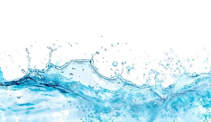 Sticker - Water splash with bubbles isolated on white background