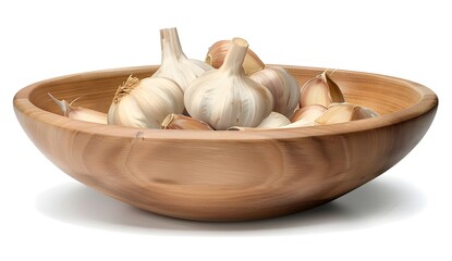 Sticker - Garlic Cloves in Wooden Bowl