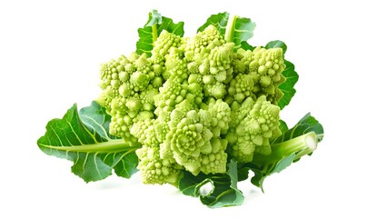 Wall Mural - Romanesco Broccoli Isolated on White