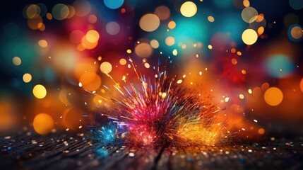 Wall Mural - Colorful firework background  