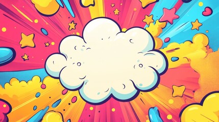 Aufkleber - Colorful Cartoon Explosion Background with Cloud Center