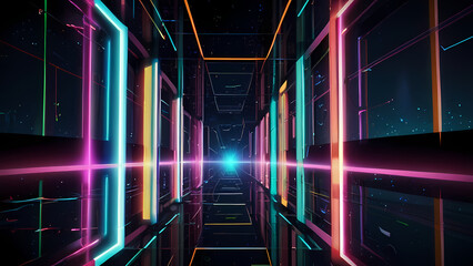 Wall Mural - futuristic abstract background with squares as the central theme
