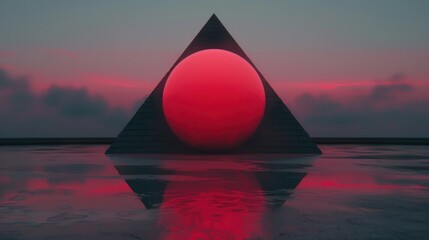 Sticker - Red Sphere in a Pyramid