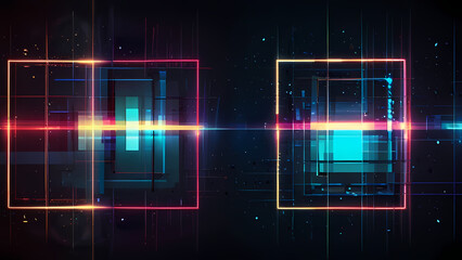 Wall Mural - futuristic abstract background with squares as the central theme