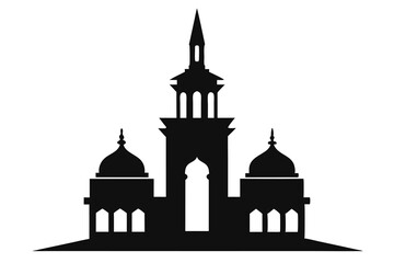 Wall Mural - Minar black silhouette vector illustation L .eps