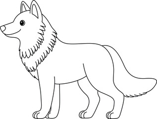 Wall Mural - Wolf cartoon outline coloring page