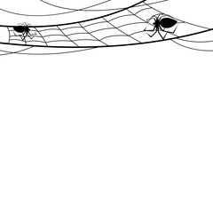 Poster - Halloween Spider Web Border