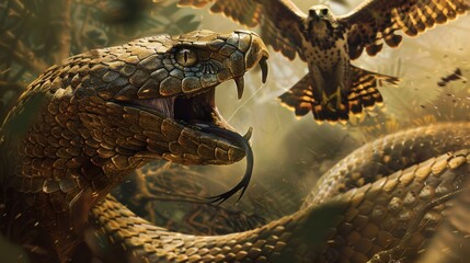 Snake and Falcon Confrontation