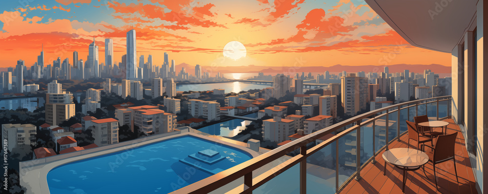 Illustrator of a condominium promotion ad highlighting a stylish and ...