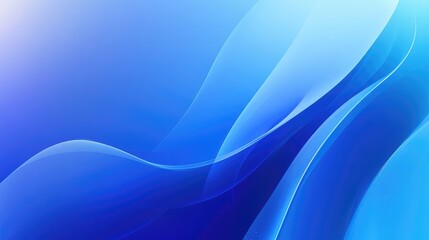 Poster - Abstract blue gradient background with smooth curves and soft light transitions, perfect for modern designs and presentations.