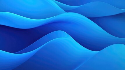 Poster - Abstract blue gradient background with smooth curves and soft light transitions, perfect for modern designs and presentations.