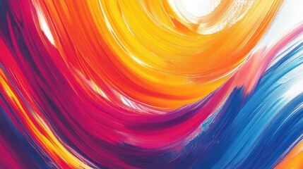 Poster - abstract brushstroke background with vibrant colors and dynamic movement, perfect for artistic and c